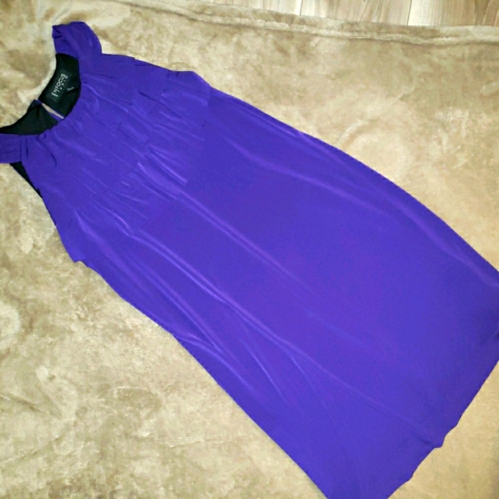 Purple Medium Length Straight Dress